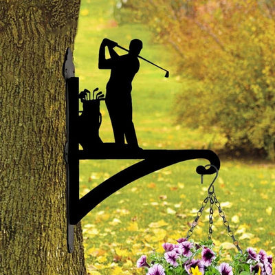 Golfer Metal Hanging Bracket Plant Stand PS055