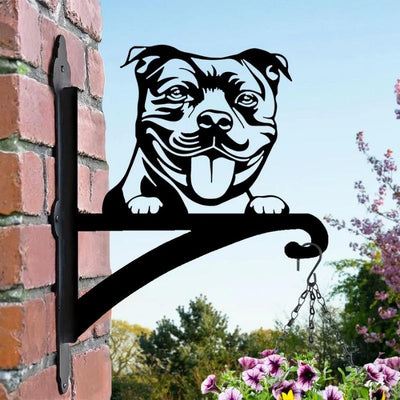 Staffordshire Bull Terrier Dog Metal Hanging Bracket Plant Stand PS143