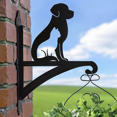 Dog And Cat Metal Hanging Bracket Plant Stand PS020