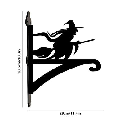 Witch on Broomstick Metal Hanging Bracket Plant Stand PS147