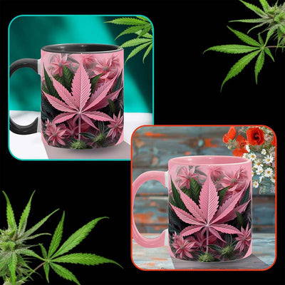 Pink Stoner Chick - Weed Accent Mug