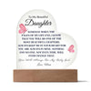 To My Daughter - From Mom - Someday When The Pages of My Life End - LED Heart Acrylic Plaque