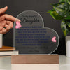 To My Daughter - From Mom - Someday When The Pages of My Life End - LED Heart Acrylic Plaque