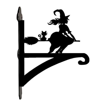 Witch on Broomstick Metal Hanging Bracket Plant Stand PS149