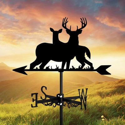 Stupid And Cute Two Deers Stainless Steel Weathervane MW062