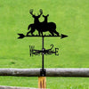 Stupid And Cute Two Deers Stainless Steel Weathervane MW062