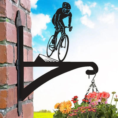 Cyclist Metal Hanging Bracket Plant Stand PS068