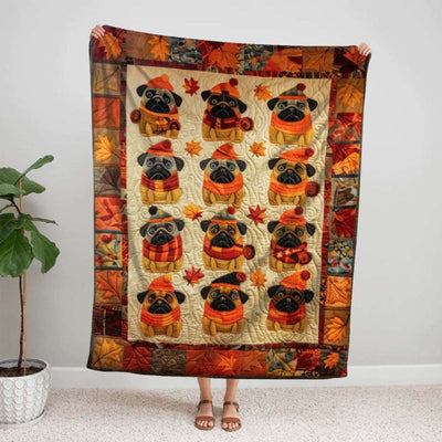 Autumn Vibe Pugs Blanket - D241 - Premium Blanket