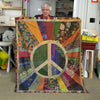 Retro Peace Sign Blanket - D242 - Premium Blanket