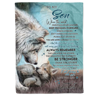 To My Son - From Dad - Wolf A246 - Premium Blanket