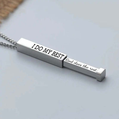 I Do My Best God Does The Rest Hidden Message Necklace