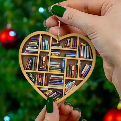 Book Lovers Heart Ornament