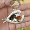 Sleeping Angel Acrylic Keychain Beagle