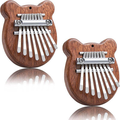 Bear Shape Sapele Wood Mini Thumb Piano