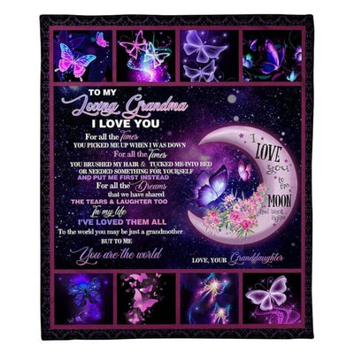 To My Grandma - From Granddaughter - Butterfly A316 - Premium Blanket