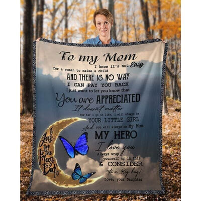 To My Mom - From Daughter - Butterfly A314 - Premium Blanket