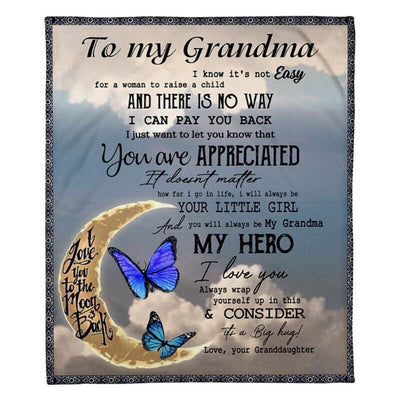 To My Grandma - From Grandddaughter - Butterfly A314 - Premium Blanket