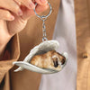 Sleeping Angel Acrylic Keychain Afghan Hound SA164