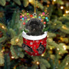 Lhasa Apso In Snow Pocket Christmas Ornament SP117