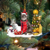 Tabby Cat Christmas Ornament SM029