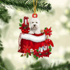 West Highland White Terrier Dog In Gift Bag Christmas Ornament GB011