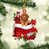 Poodle In Gift Bag Christmas Ornament GB068