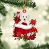 Poodle In Gift Bag Christmas Ornament GB070