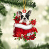 French Bulldog In Gift Bag Christmas Ornament GB074