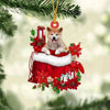 AkitaInu In Gift Bag Christmas Ornament GB098