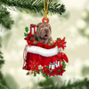 Shar Pei In Gift Bag Christmas Ornament GB118