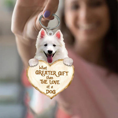 American Eskimo What Greater Gift Than The Love Of A Dog Acrylic Keychain GG067