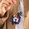 Beagle In Purple Rose Acrylic Keychain PR019