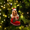 Cocker Spaniel In Santa Boot Christmas Hanging Ornament SB032
