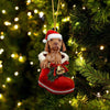 Vizsla In Santa Boot Christmas Hanging Ornament SB125