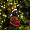 Puli Dog In Santa Boot Christmas Hanging Ornament SB150