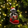 Boxer Black In Santa Boot Christmas Hanging Ornament SB195