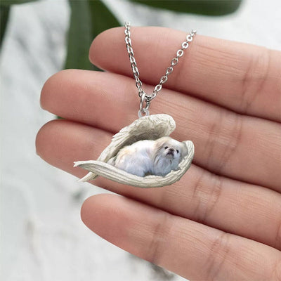 Pekingese Sleeping Angel Stainless Steel Necklace SN066