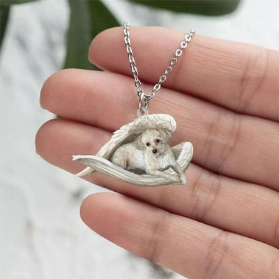 Chinese Crested Sleeping Angel Stainless Steel Necklace SN101