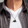 German Shepherd (Black) Sleeping Angel Stainless Steel Necklace SN152