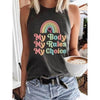 My Body My Rules My Choice Print Casual Vest