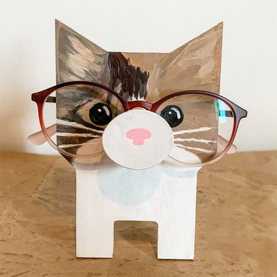 Handmade Glasses Stand F037 Cat