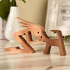🐕Woman and Cat Wood Sculpture Ornaments