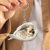 Sleeping Angel Acrylic Keychain Yorkshire Terrier02