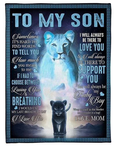 To My Son - From Mom - Lion Love G003 - Premium Blanket