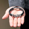 To My Wife - "Wife And Husband Forever Linked Together" Braided Leather Bracelet